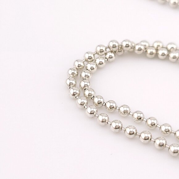 Tiffany & Co. Sterling Silver 2.5mm Ball Bead Beaded Toilet 24' inch Chain Pouch - Picture 6 of 8